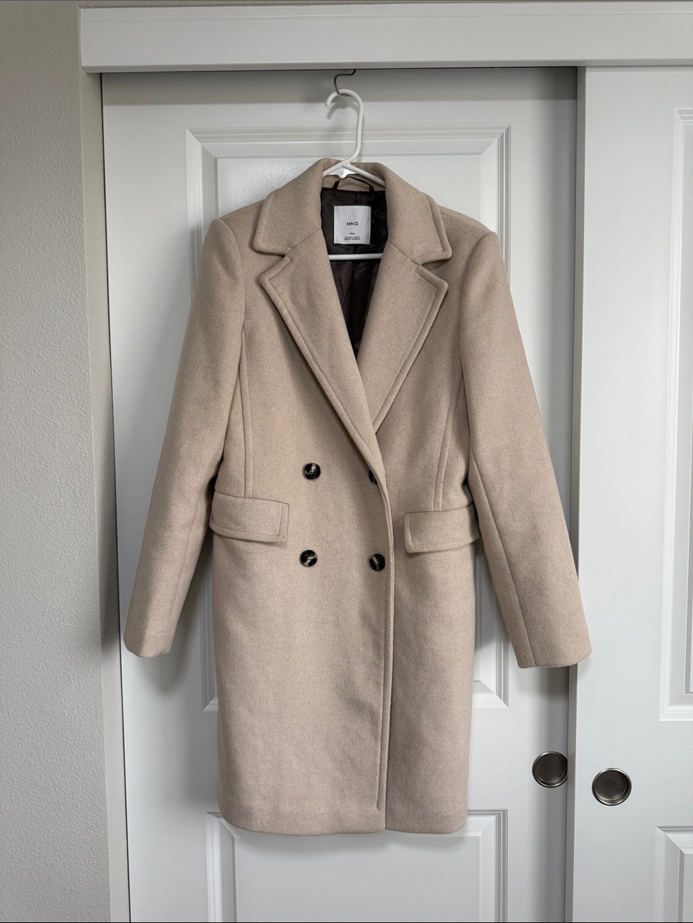 Mango Pea Coat Double-Breasted Wool Blend